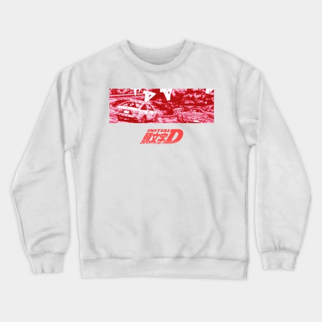 Initial D Red Turn Crewneck Sweatshirt by Vertei